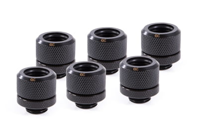ANS Alphacool Eiszapfen 14mm HardTube Anschraubtülle G1/4 - Deep Black Sixpack